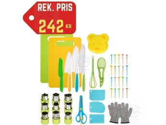 NY 46-delars Köksredskap för Barn •BPA-fri & Diskmaskinssäker•Lärorik Matlagning