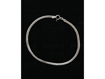 Manglad / platt elegant länk kedja armband i äkta silver 925