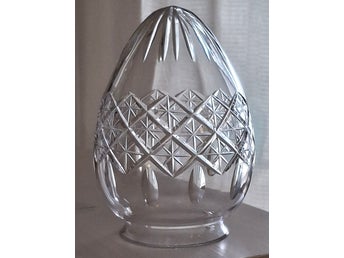 Gammal Art Deco hallampa - fönsterlampa - reservkupa slipad kristall