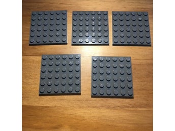 Lego 6x6 platta mörkgrå 5st