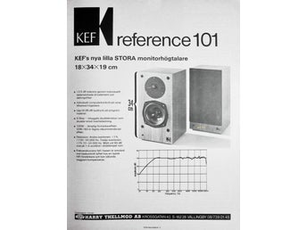 KEF - REFERENCE 101 MONITORHÖGTALARE, HI-FI REKLAM 1979