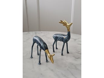 Vintage figuriner mässing. Rådjur.