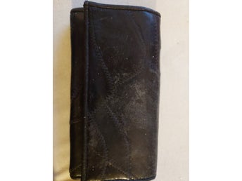 Plånbok 60-tal SVART vintage SKINN 9,5x17,5 cm