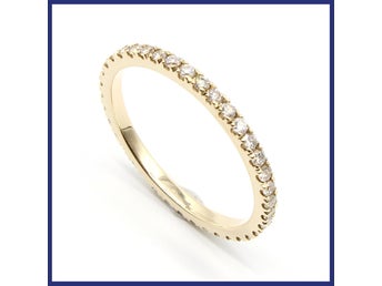 Ring, 18K guld, allians naturliga briljantslipade diamanter (0,57ct, stl 17,1mm)