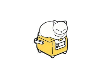 Brosch - Pin - Katt på riskokare