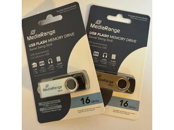 2 st USB-minne 16GB - MediaRange - USB 2.0 - 16 GB - helt nytt