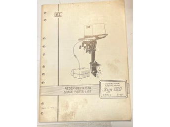Reservdelslista SBM 1973 typ 180 utombordare svenska 39 sidor begagnad