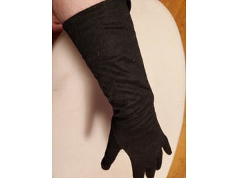 handskar KOLSVARTA crepenylon 60-tal stl. MEDIUM