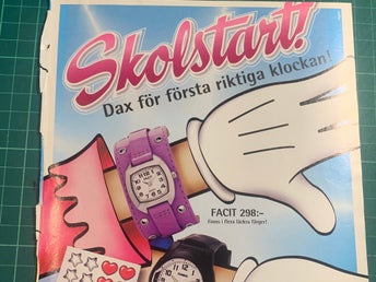 Retro-annons ”Första riktiga klockan för skolan: Facit och Casio” från 2004