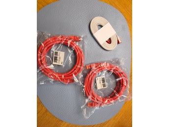CAT 6 nätverkskabel, U/UTP, röd, 3 m