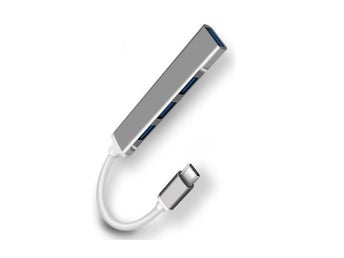 HUB 4-Port Splitter Adapter (Grey) – 1x USB 3.0 + 3x USB 2.0 OTG