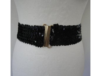 Snygg svart stretch strass skärp , Ny