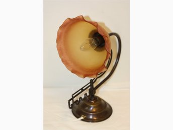 RETRO vägglampa antik och jätte fin färgad glas.. (346451791 RETRO vägglampa antik och jätte fin färgad glas.. (346451791