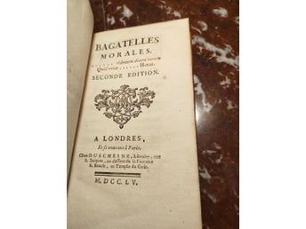 Bagatelles Morales 1755 – fransk upplysningslitteratur, samtida skinnband