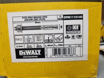 Dewalt PTB-PRO M8x95 STD expanderskruv 100st