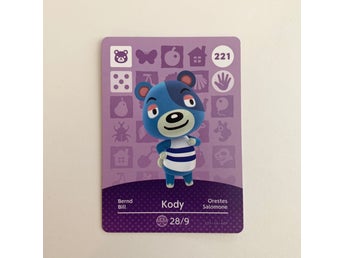 animal crossing amiibo-kort - kody 221