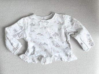 Kanintröja Newbie Stl 74 Vit Spets Sweatshirt Kaniner Flicktröja Långärmad
