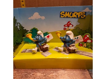 Smurfarna brevbärare figurer Jul brev och Alla Hjärtans brev
