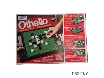 Othello Sällskapsspel Brädspel Vintage Komplett Med Brickor Svart Grön Vit Retro