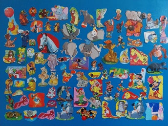 Dumbo, Pinocchio, Disney, Pelle Svanslös, tecknade bokmärken 40 - 80-tal