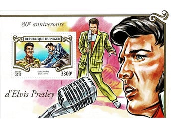 NIGER 2015 Mi BL 468 ELVIS PRESLEY MINIARK ** VÄRDE 150.