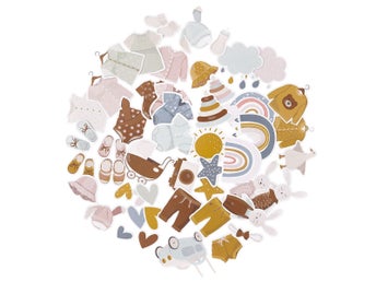 Pappersdekorationer - Baby die cuts (50 st)