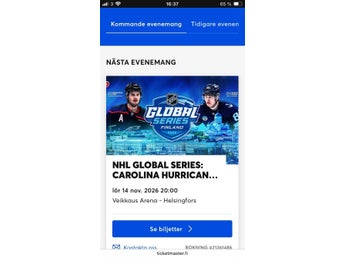 3 biljetter till NHL Global Series: Carolina Hurricanes - Seattle Kraken