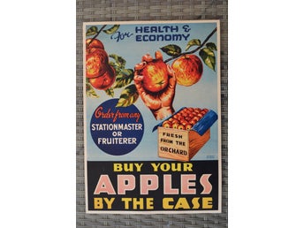 Buy Your Apples by the Case Äldre Reklam Äpplen Poster Affis