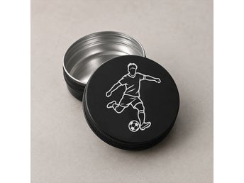 Metallask, Snusdosa, förvaringsdosa - Fotboll