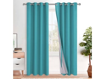 Mörkläggande Gardiner i Dubbel Lager (Pack-2) (140 X 245 cm)
