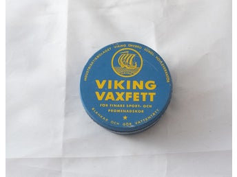 Viking Vaxfett - Tom - Vintage Blågul Plåtburk