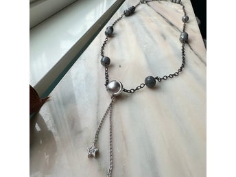 Långt ca 91 cm COLLIE + 0kr frakt OLE LYNGGAARD, silver 925