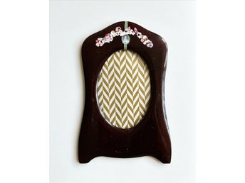 Antik ramme m decoupage, 24 x 15,5 cm