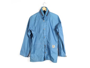 Vintage Fjällräven Regnjacka Skaljacka Gore-Tex Blå Herr stl.S