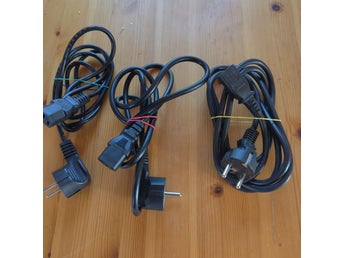 Strömkablar för elektronik, 3-pack