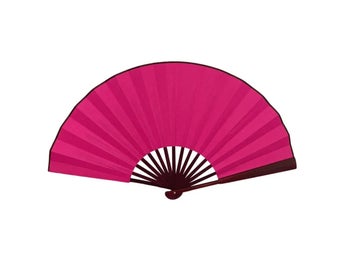 Solfjäder - Enfärgad - Extra stor 33cm - Rosenröd