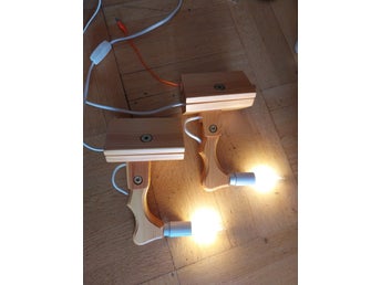 Sänglampor Vägglampor retro-vintage i furu