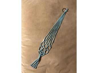 ampel, plant hanger, makrame, ljus blå 13-15 cm