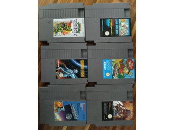 6 st NES-spel (SCN) – Blue Shadow, TMNT II, Mario m.fl.