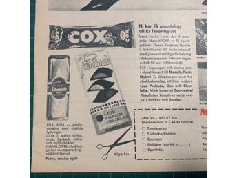 Retro-annons ”Mazetti skänker hjälmar till ryttare” från 1965