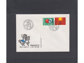 Schweiz. FDC från 1968 med vinjett.