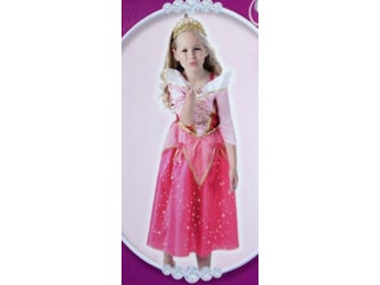 Disney Princess Törnrosa Glitter utklädnings Klänning Stl 128