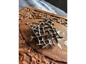 Studio E & P Norway Handmade Sterling Silver Brutalist Style Pendant Brooch
