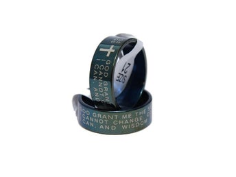 FRI FRAKT!! BIBEL RING & ENGELSK SINNESROBÖN MED KORS STL. 20 SVART (B1)