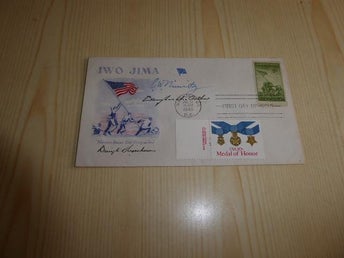 MacArthur & Eisenhower och Nimitz Iwo Jima 1945 USA FDC WWII