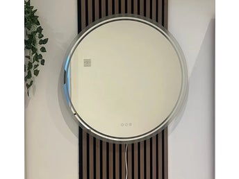 Ø80cm 24W anti-dimma rund badrumsspegel med ljus,väggmonterad dimbar sminkspegel