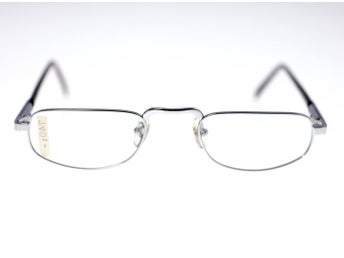 XD-18 C2 48-24 men's vintage silver-tone metal frame eyeglasses-NEW-circa 1980s