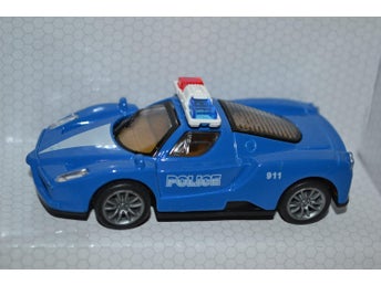 Blå Lamborghini Italien Polisbil 1:55 Plast 8cm Ny