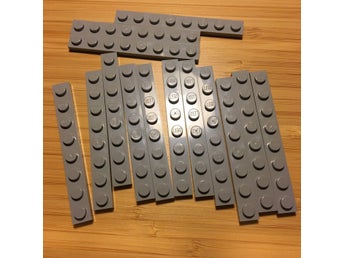Lego 1x8 platta ljusgrå 14st