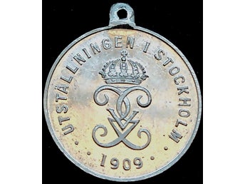 Gustav V (1907-1950). Stockholmsutställning 1909. Aluminium [Gu 1:30]